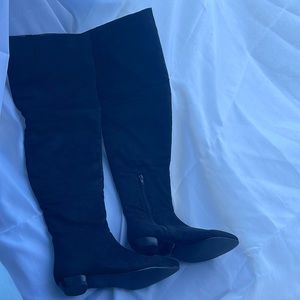 Bay studio black faux suede over the knee boots womens size 6.5